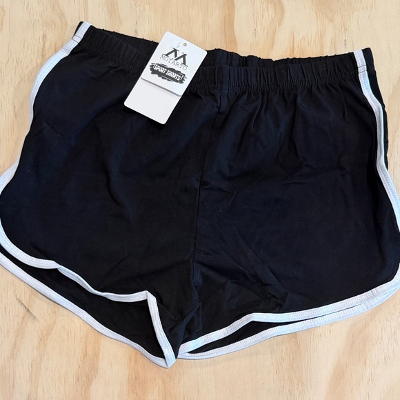 3 Pack Classic Black Women's Athletic Shorts with White Trim - Picture 6 of 8